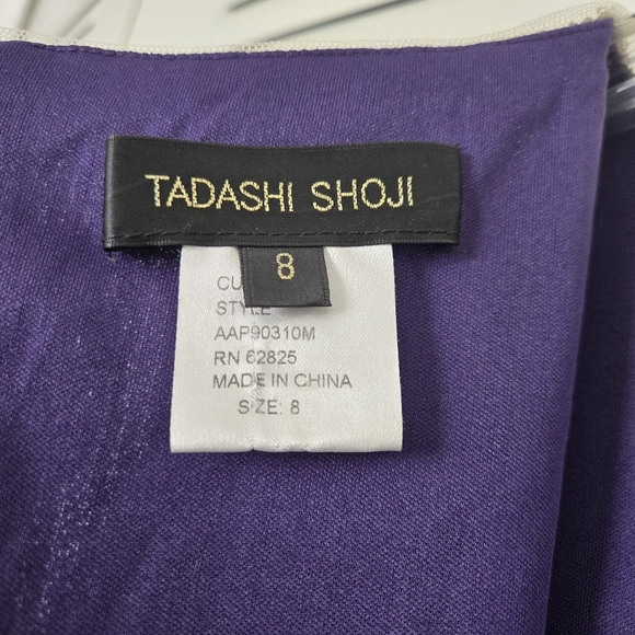 Tadashi Shoji Purple/Gold Sequin Mini Dress Size 8 - Picture 6 of 8